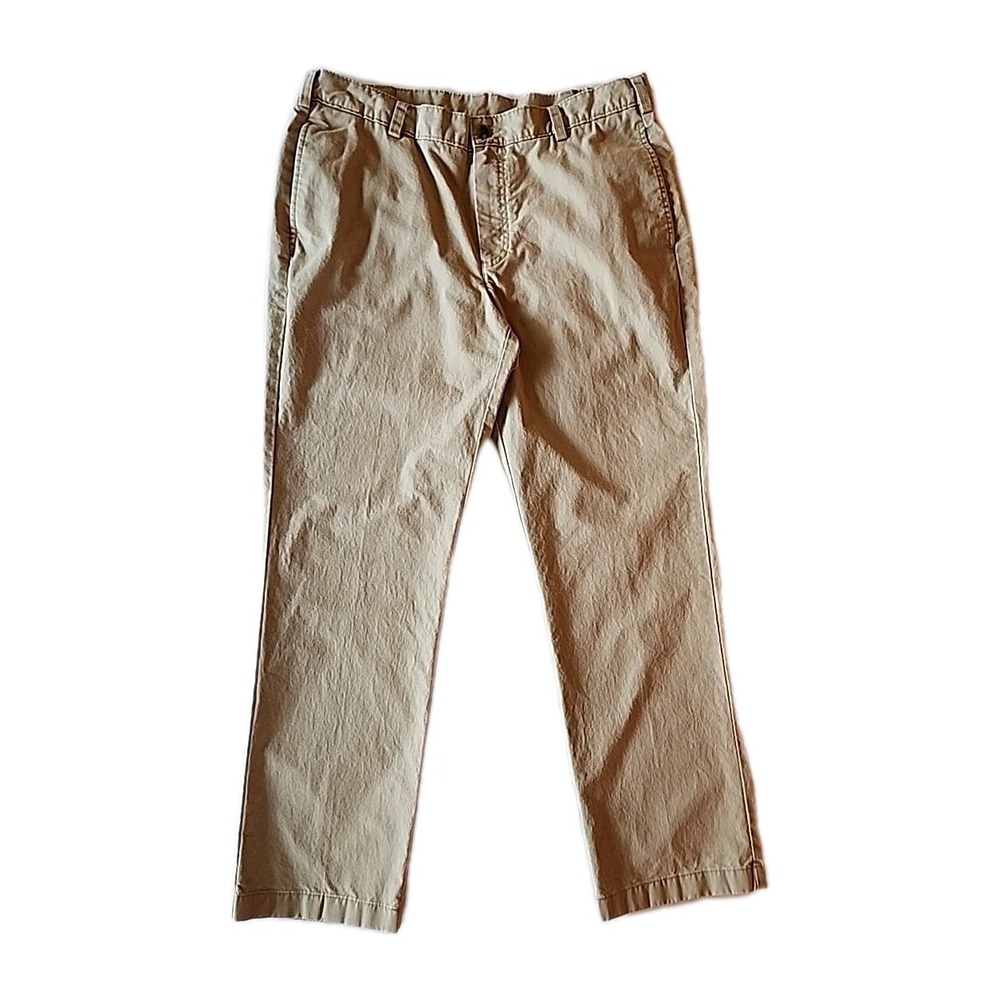LL Bean Mens Pants 34x29 Chino Standard Fit Cotton Khaki Tan Preppy Staple
